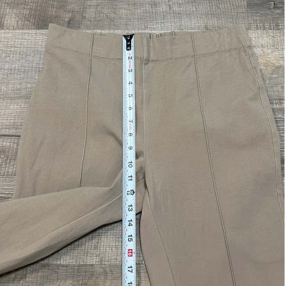 John Mark Large Pull On Cotton Trouser Pants Straight Leg Pleat Stretch Tan - Picture 8 of 10